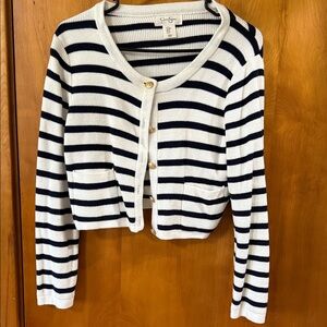 Jessica Simpson Navy and White Striped Cardigan